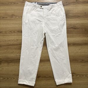 HILTL Dayne Pants Men's Sz 40x30 White Flat Front Chino Classic NEW